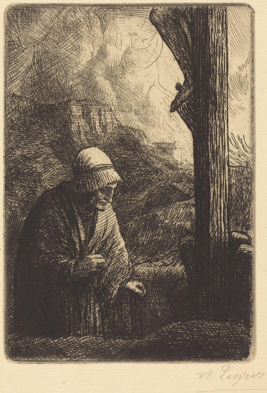 Mulher ao pé da cruz (Femme au calvaire) de Alphonse Legros