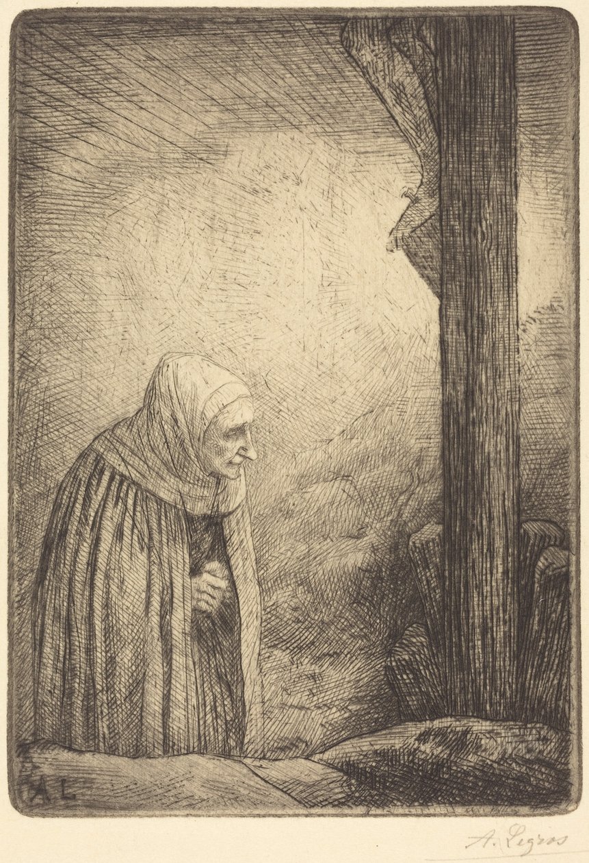 Mulher ao pé da cruz (Femme au calvaire) de Alphonse Legros