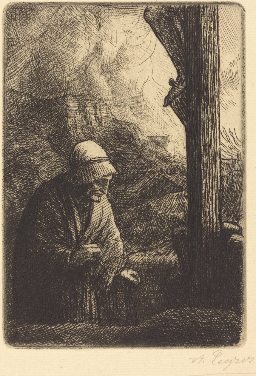 Mulher ao pé da cruz Femme au calvaire. de Alphonse Legros