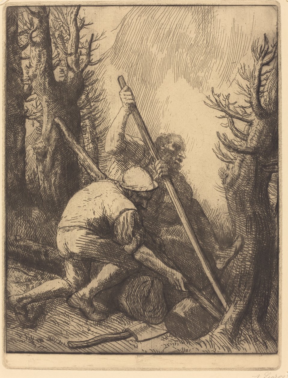 Lenhadores, 3ª chapa (Les bucherons) de Alphonse Legros