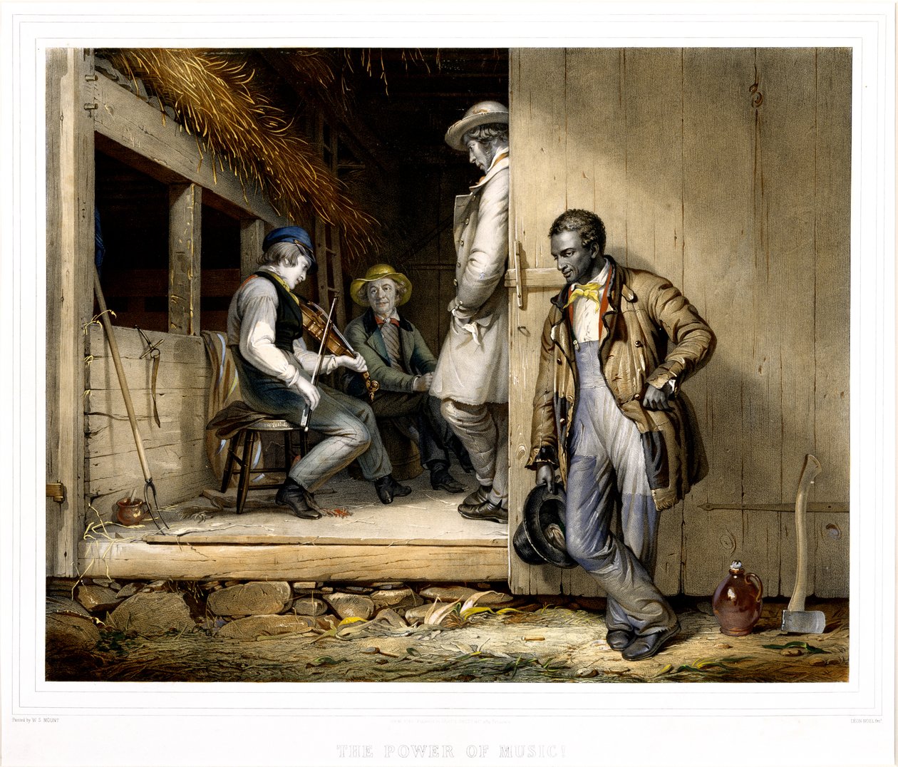 O poder da música, 1848 (litografia colorida à mão) de Alphonse Leon Noel