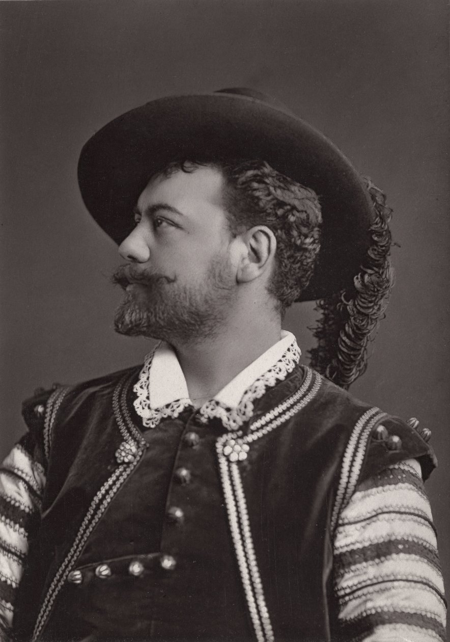 Retrato de Victor Maurel (1848-1923) Barítono francês como Don Giovanni de Mozart - fotografia de Alphonse Justin Liebert (1827-1914) de Alphonse Liebert