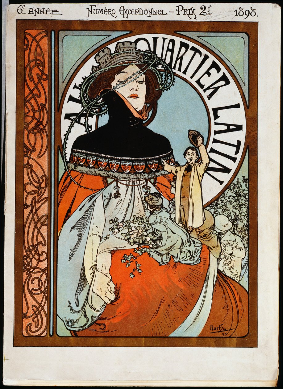 Au Quartier Latin, impresso por Paul Dupont de Alphonse Mucha