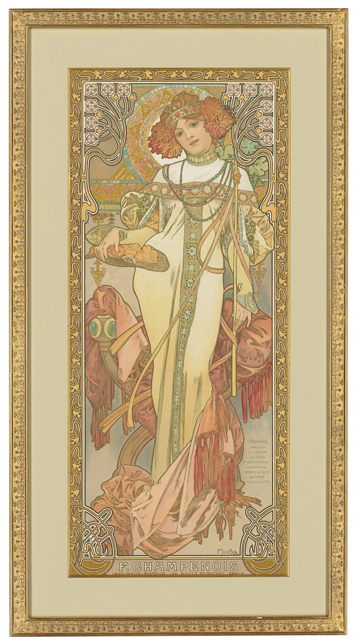 Quatro Estações: Outono, 1900 de Alphonse Mucha