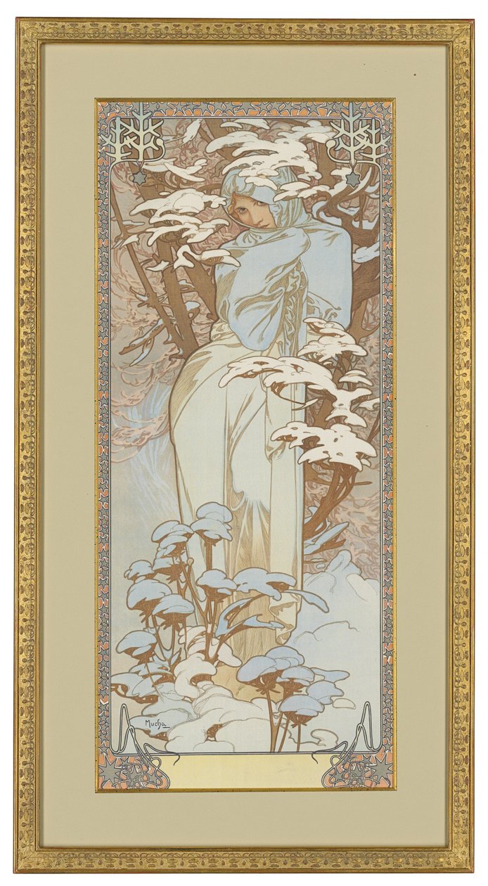 Quatro estações: inverno, 1900 de Alphonse Mucha