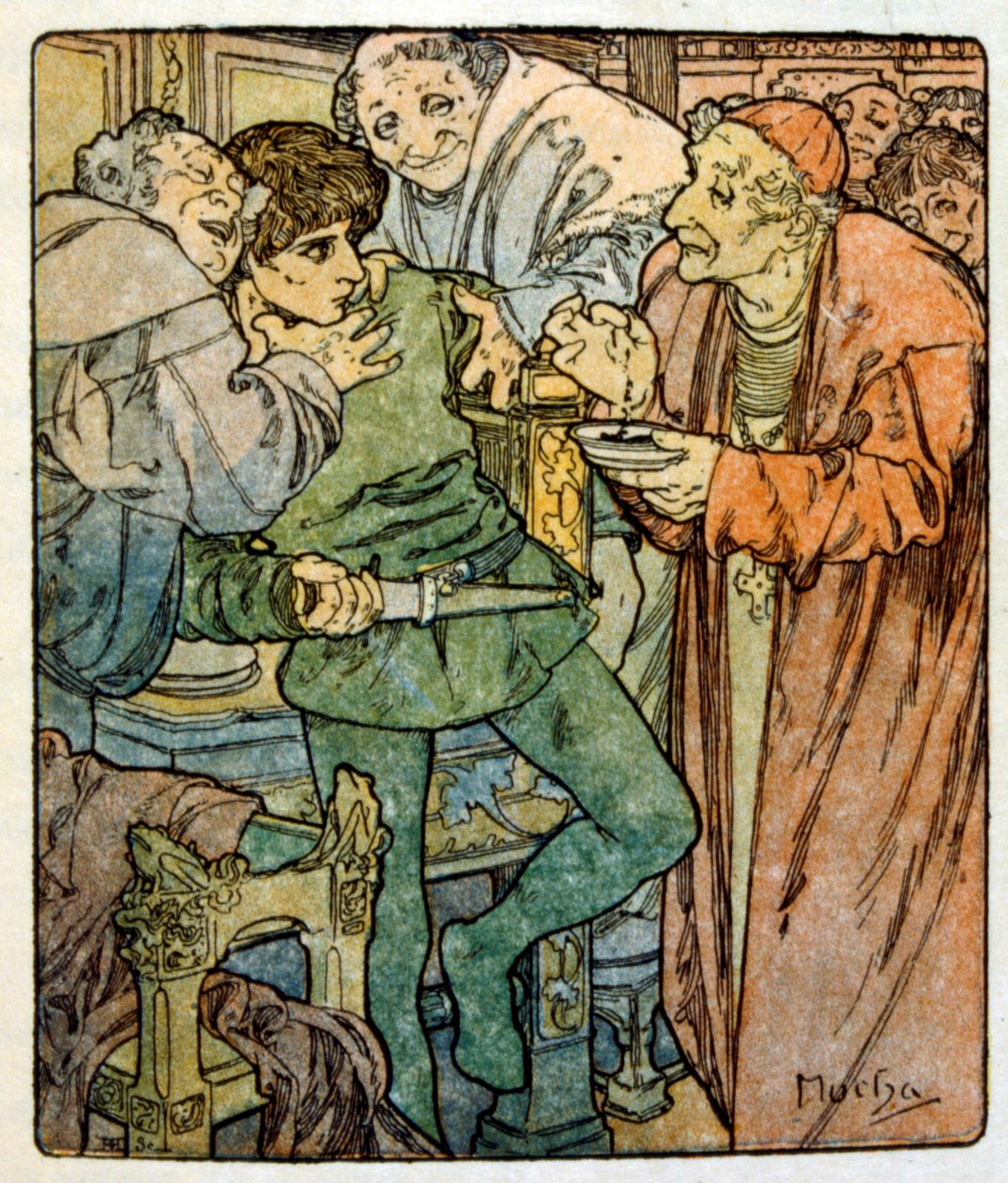 Ilustração de Alphonse Mucha de "Clio" uma obra do autor francês Anatole France. 1900. Mucha (1860 1939). foi pintor de "Art Nouveau checo". de Alphonse Mucha