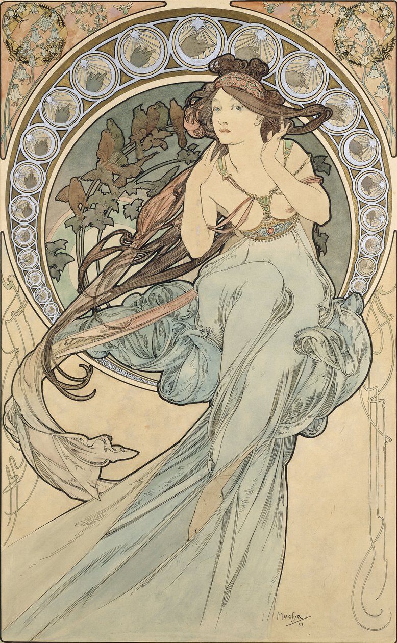 Música, 1898 de Alphonse Mucha