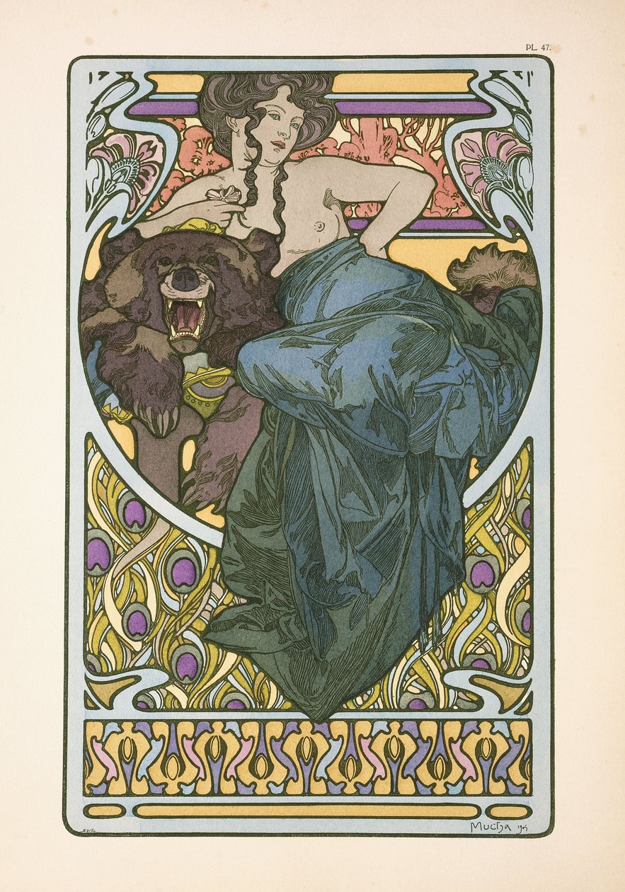 Placa 47 do livro "Documents Decoratifs", publicado em 1902, 1902 de Alphonse Mucha