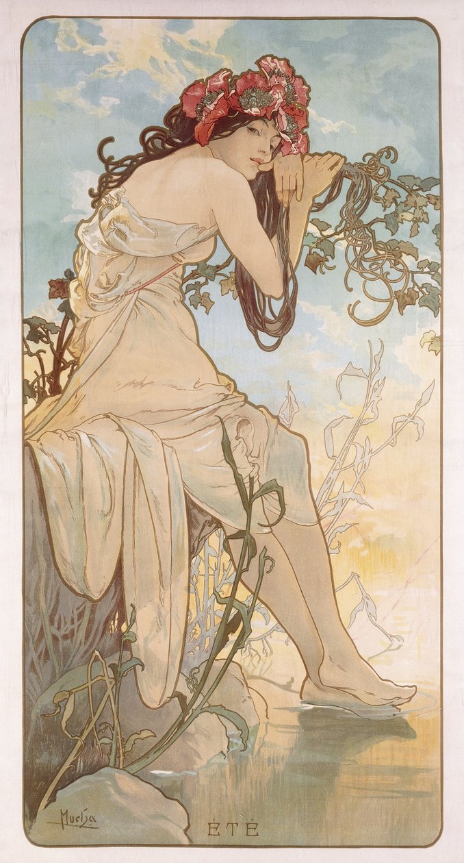 Verão; Ete, c.1896 de Alphonse Mucha