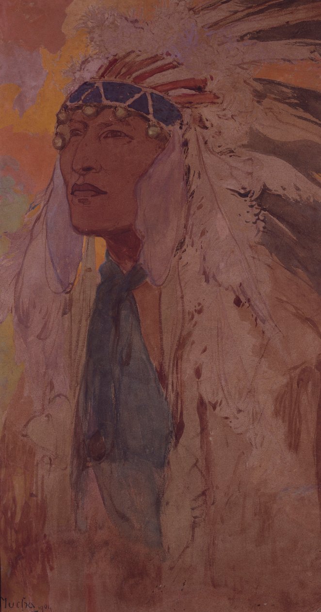 O índio, 1904 de Alphonse Mucha