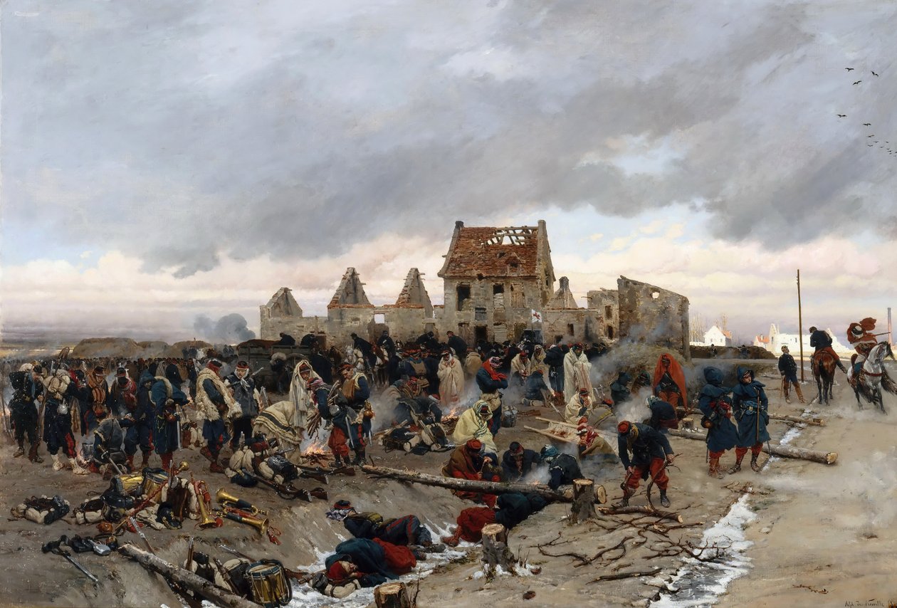 Bivouac em Le Bourget de Alphonse Marie de Neuville