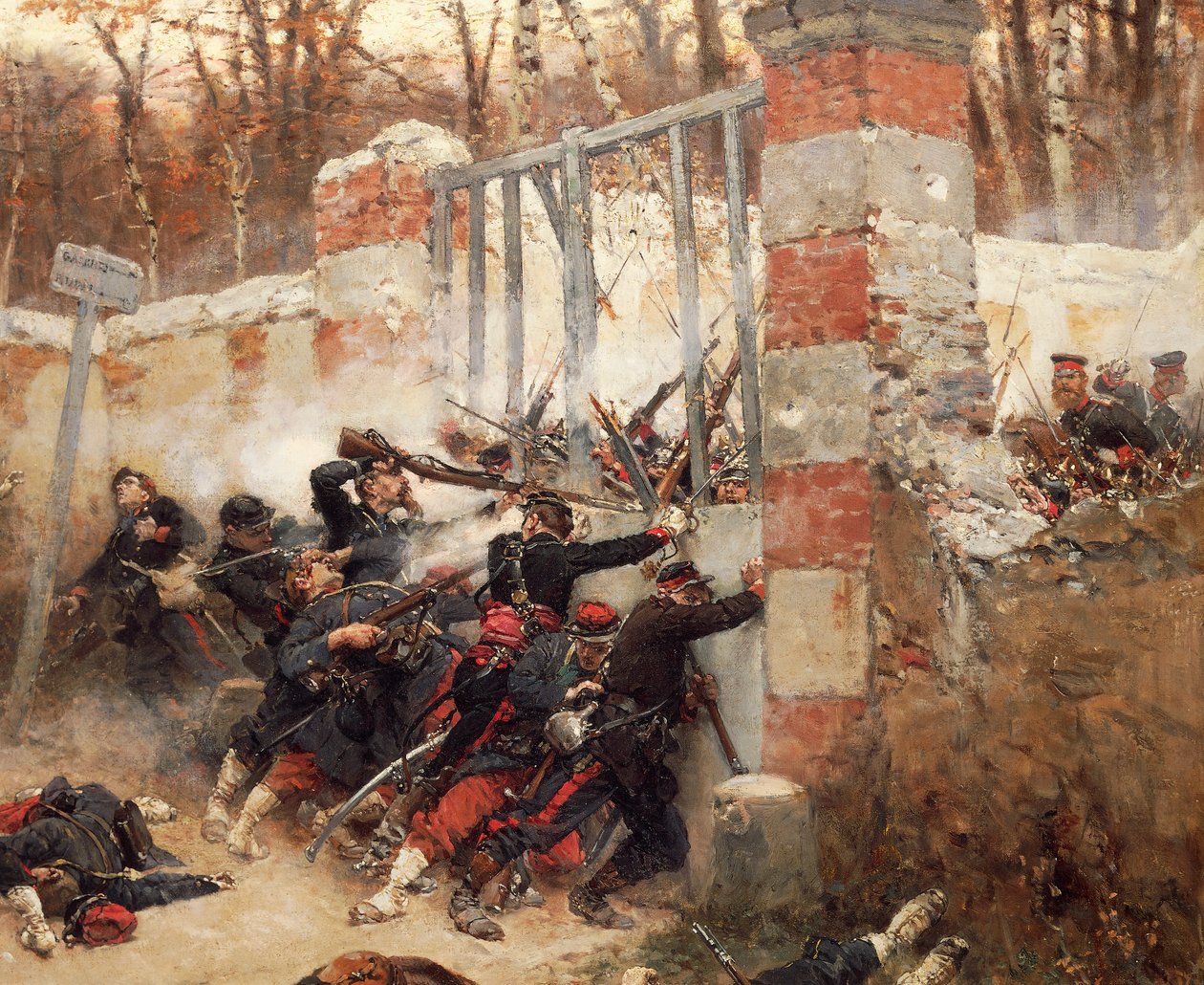 Defesa do portão de Longboyau, castelo de Buzenval, 21 de outubro de Alphonse Marie de Neuville