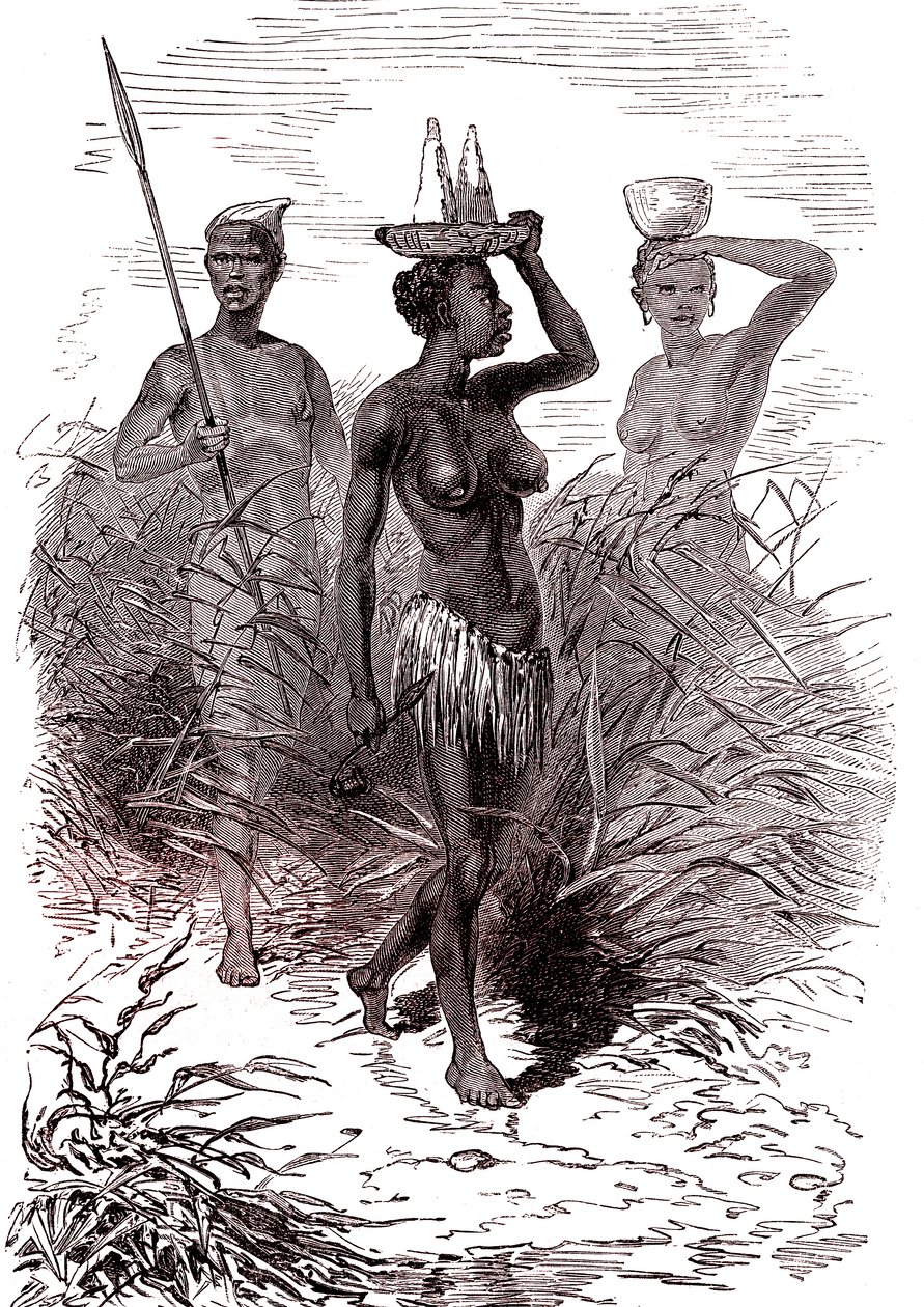 Originários da tribo Nuer, vale do Nilo superior de Alphonse Marie de Neuville