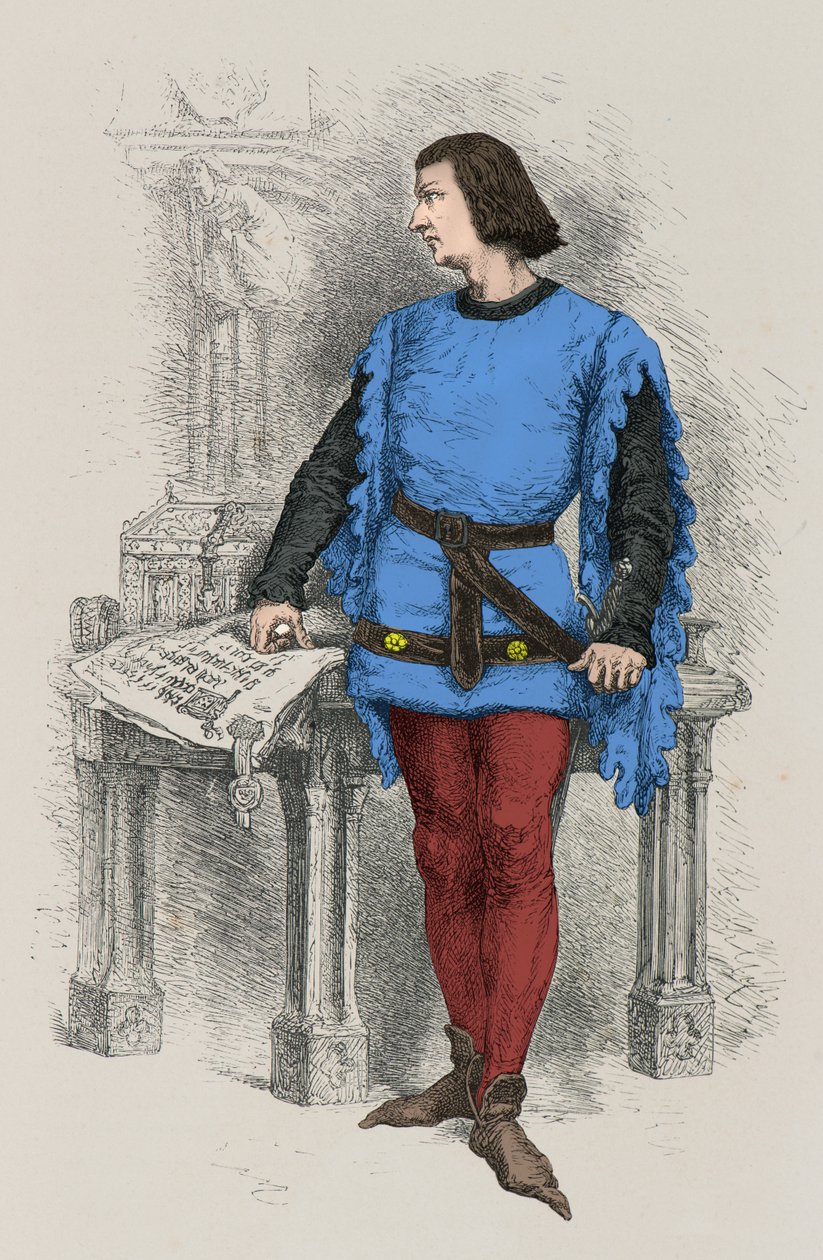 Retrato do Rei Carlos 5º, o Sábio (Gravura) de Alphonse Marie de Neuville