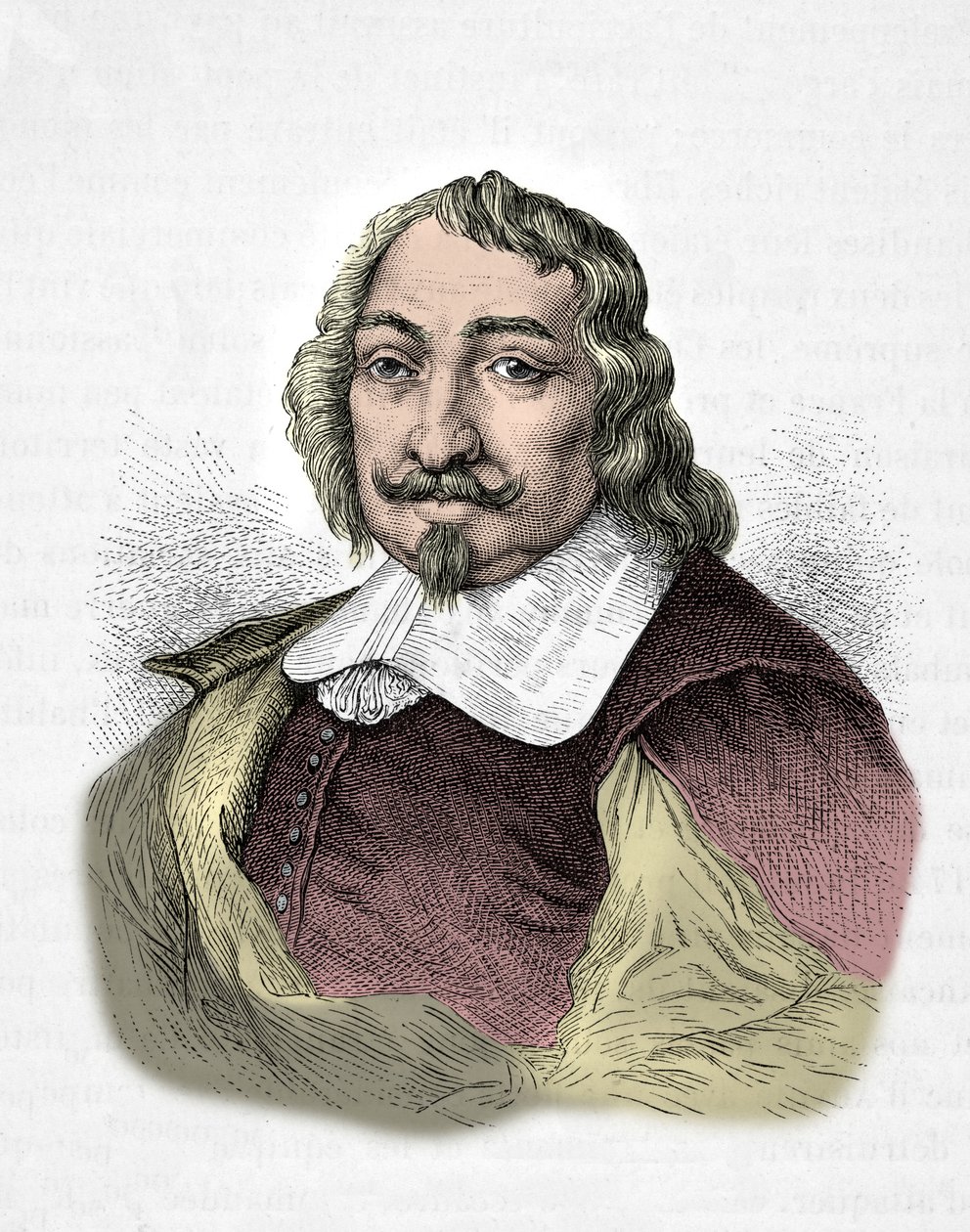 Retrato de Samuel de Champlain (Gravura) de Alphonse Marie de Neuville