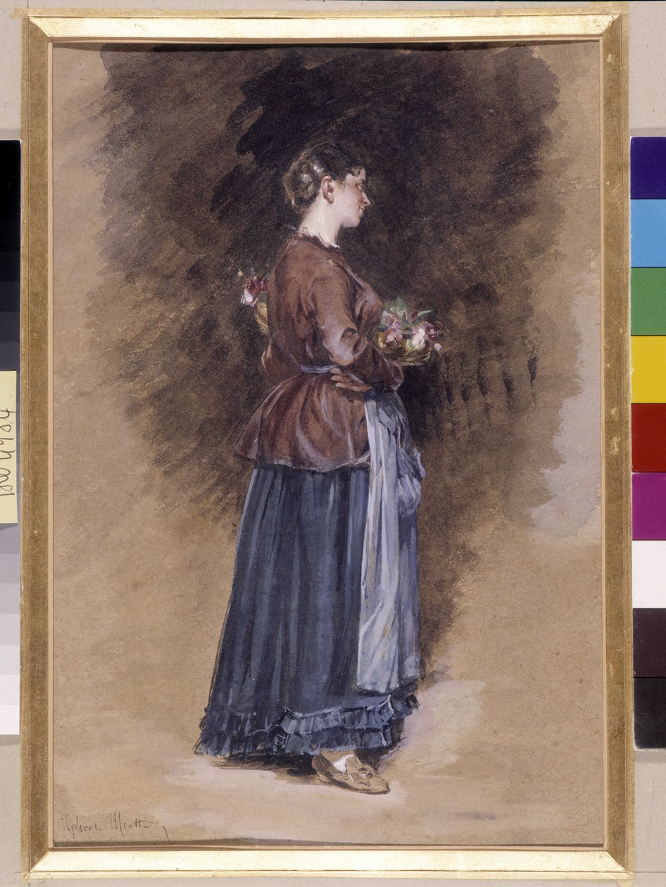 Casa de campo com cesto de flores Pintura de Alphonse Moutte (1840-1913), dim em cm 27x18 Menção obrigatória: Fundação da coleção Cumprimentos de Provence, Marselha de Alphonse Moutte