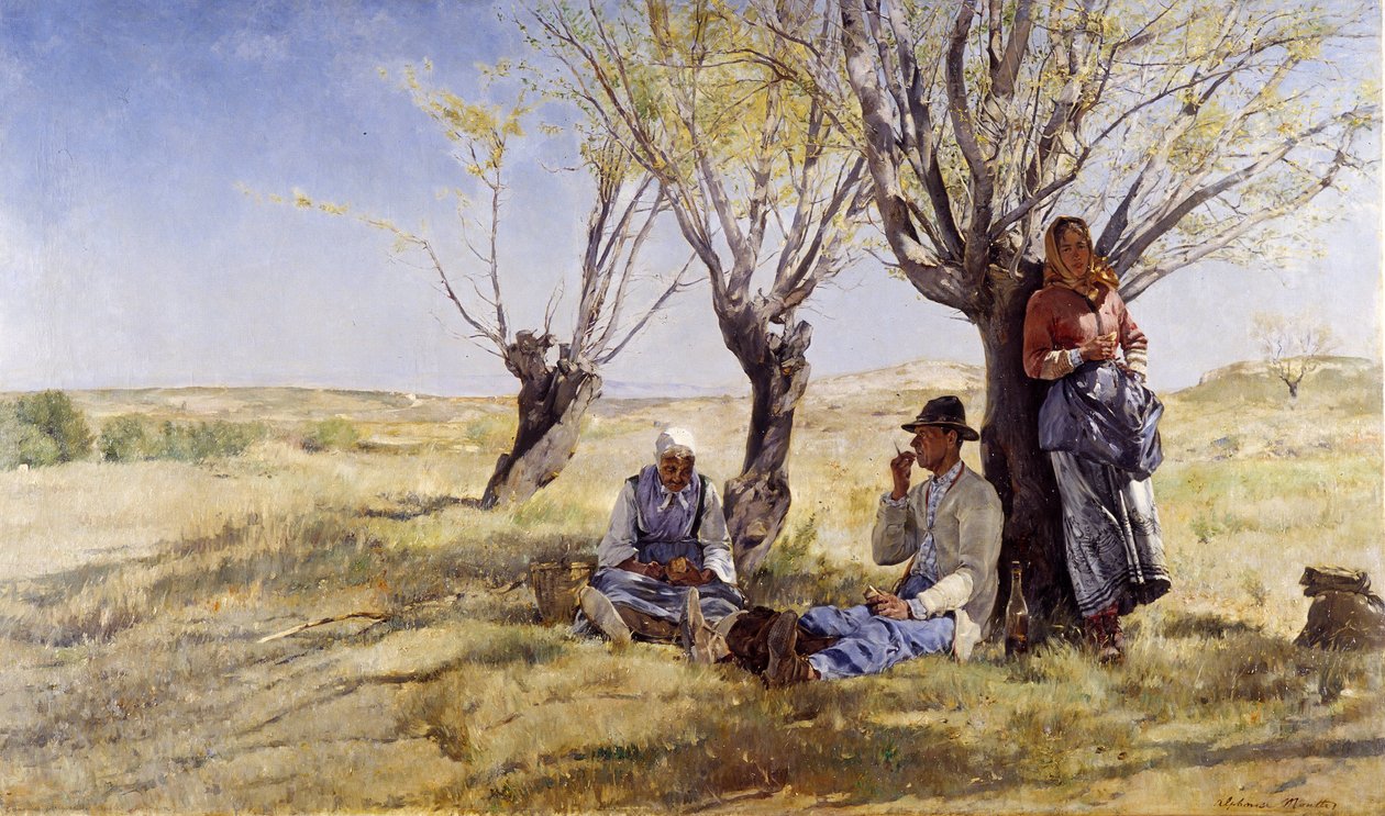 Lou Gousta, o gosto na garrigue dos anglos (Avignon) Pintura de Alphonse Moutte (1840-1913) Menção obrigatória: Considerações de fundação da coleção da Provence Marselha de Alphonse Moutte