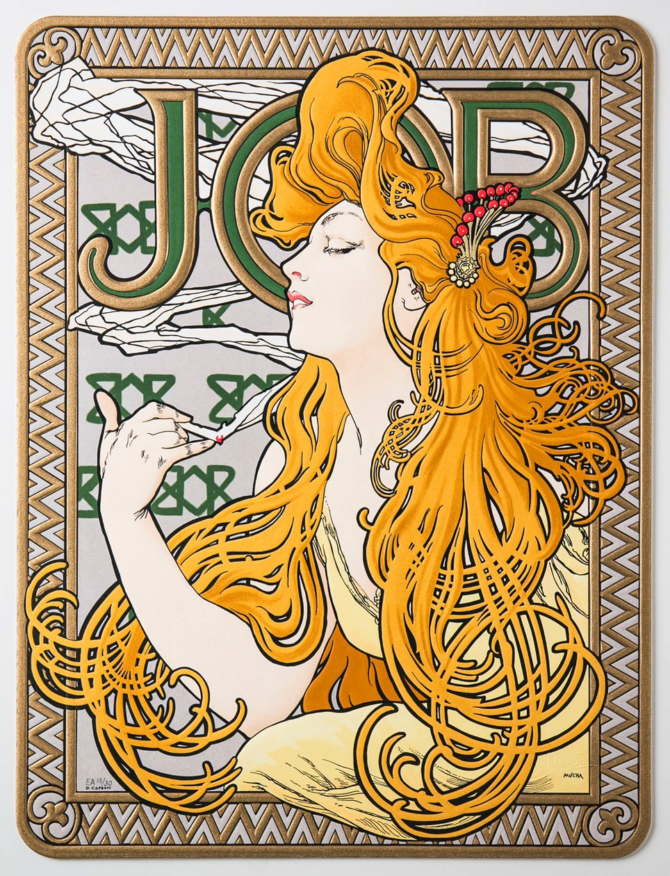 Cartaz publicitário para o papel de seda Job, 1897. de Alphonse Mucha