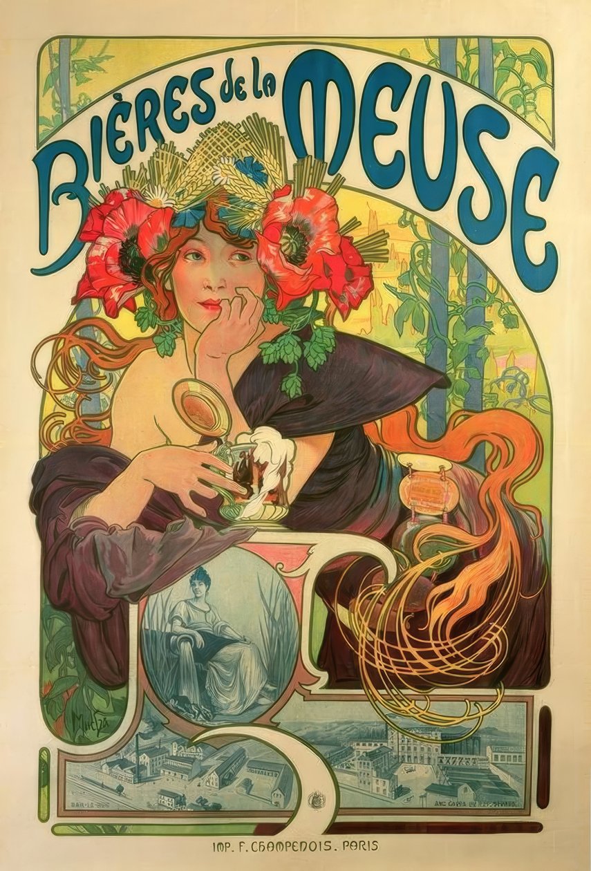 Cervejas do Meuse de Alphonse Mucha