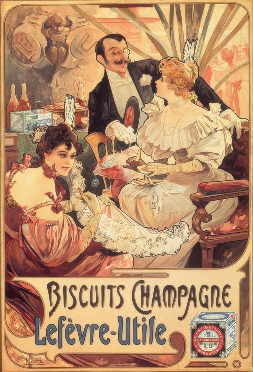 Biscoitos Champagne - Lefèvre-Utile de Alphonse Mucha