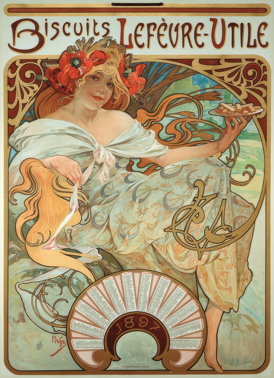 Bolachas Lefèvre-Utile de Alphonse Mucha