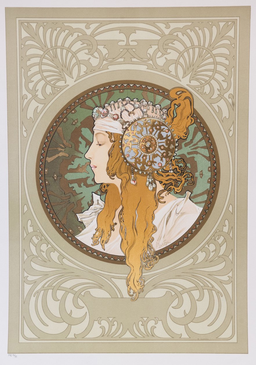 Cabeças bizantinas: Loira, 1897. de Alphonse Mucha