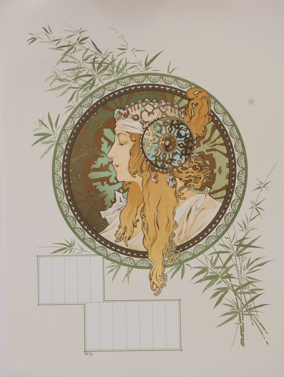 Chefes bizantinos: Blonde Calendar, 1897. de Alphonse Mucha