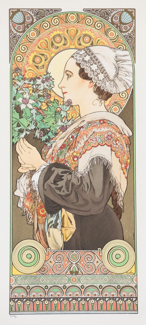 Chardon de Grève. Cardo das areias, 1902. de Alphonse Mucha