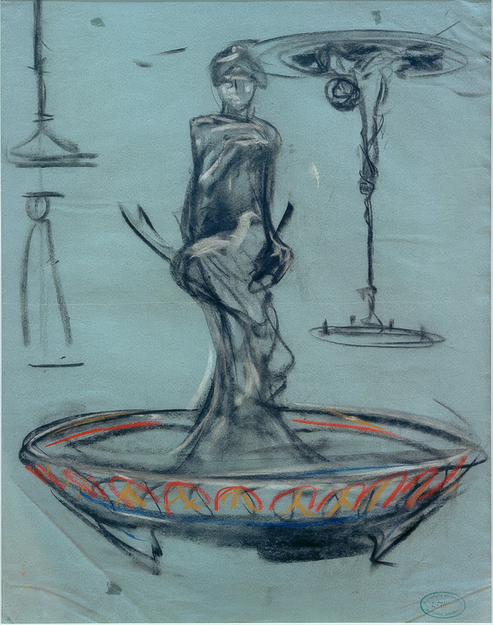 Desenho para uma fonte e esboços de Alphonse Mucha