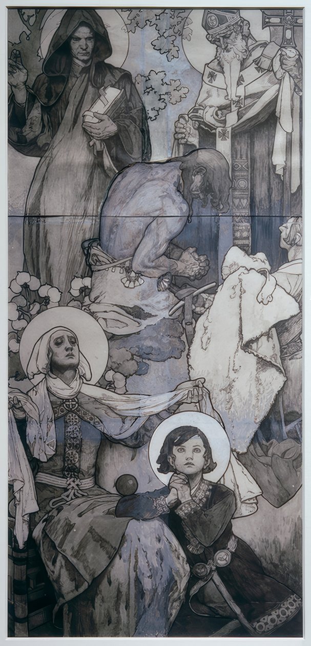 Janelas de St. Vitus em Praga de Alphonse Mucha