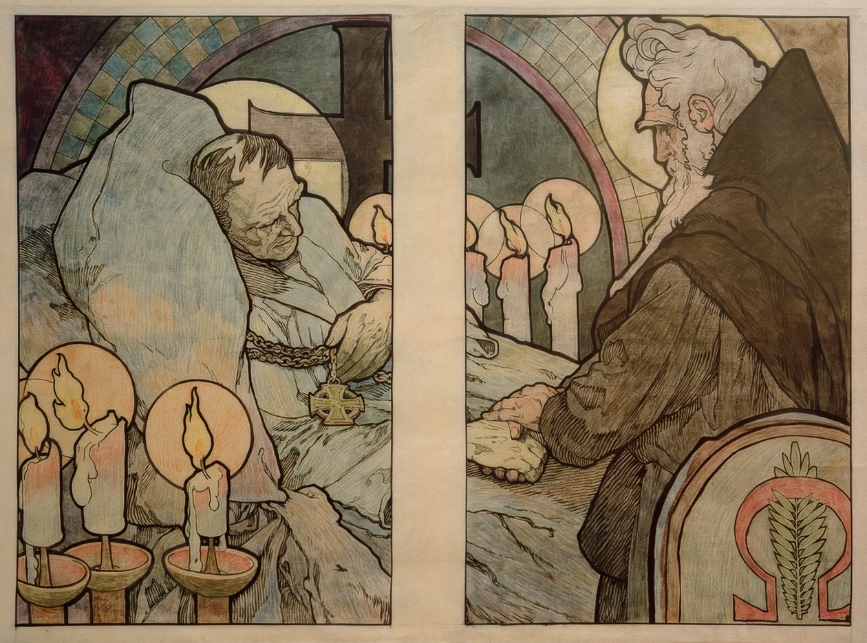 Janela de São Vito em Praga, papelão 1931 de Alphonse Mucha