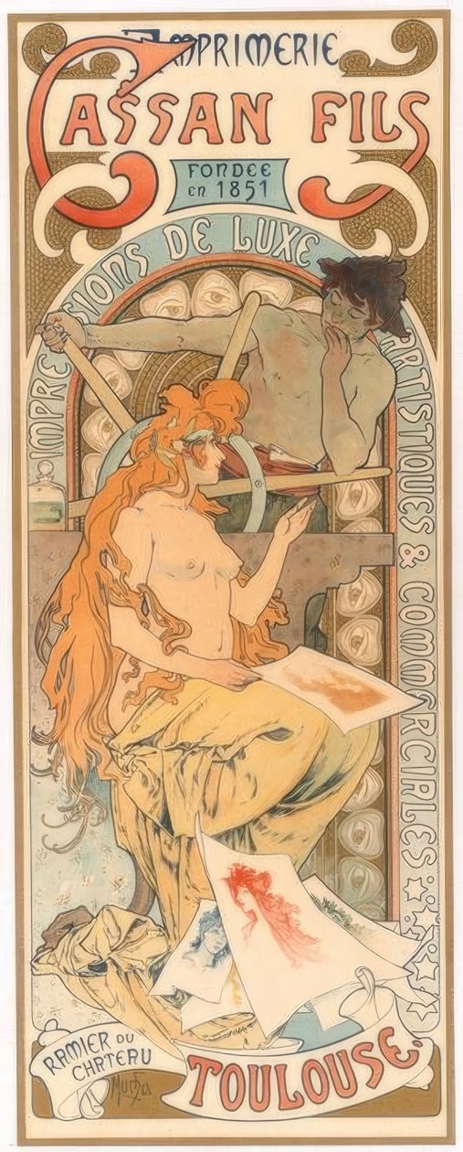 Cassan Fils Printing de Alphonse Mucha