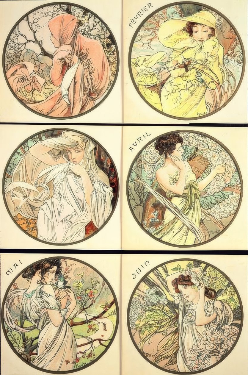 Janeiro - fevereiro - março - abril - maio - junho de Alphonse Mucha