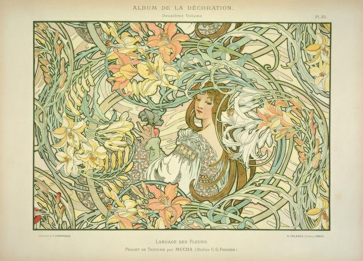 lírio de Alphonse Mucha