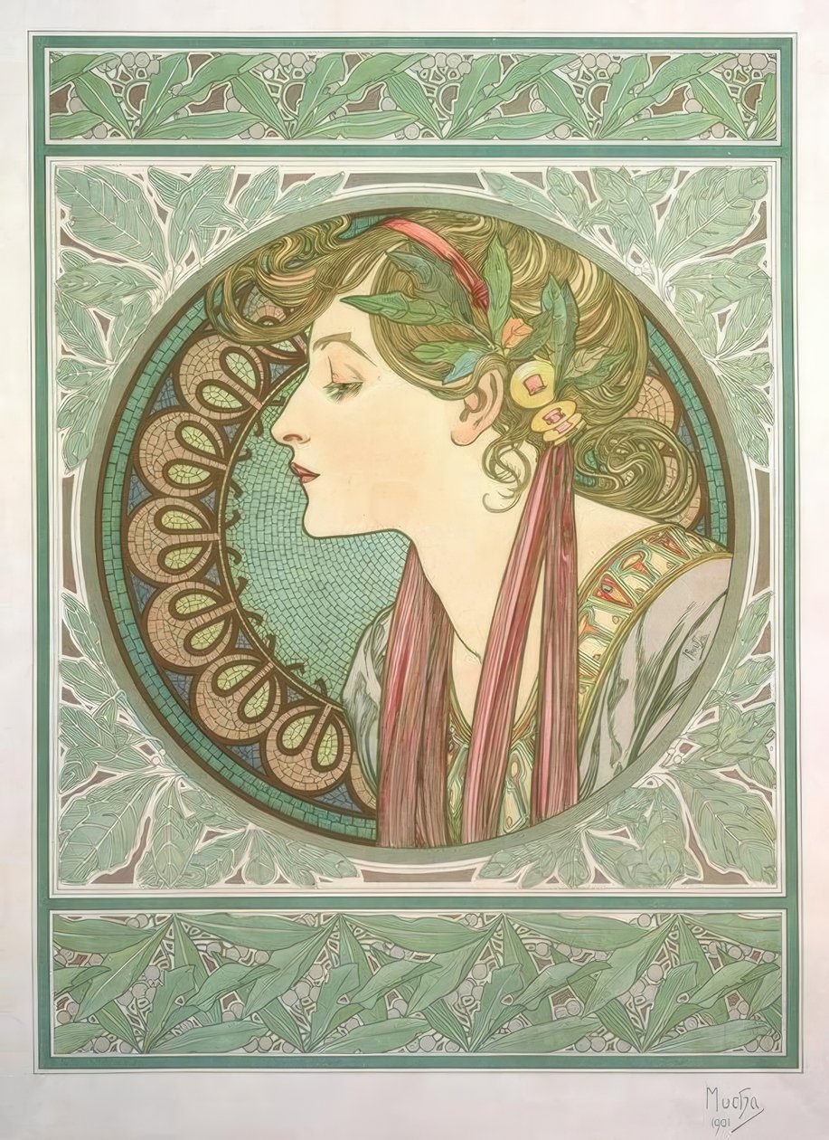 laurel de Alphonse Mucha