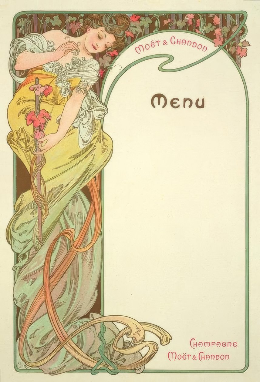 Moët & Chandon - Menu de Alphonse Mucha