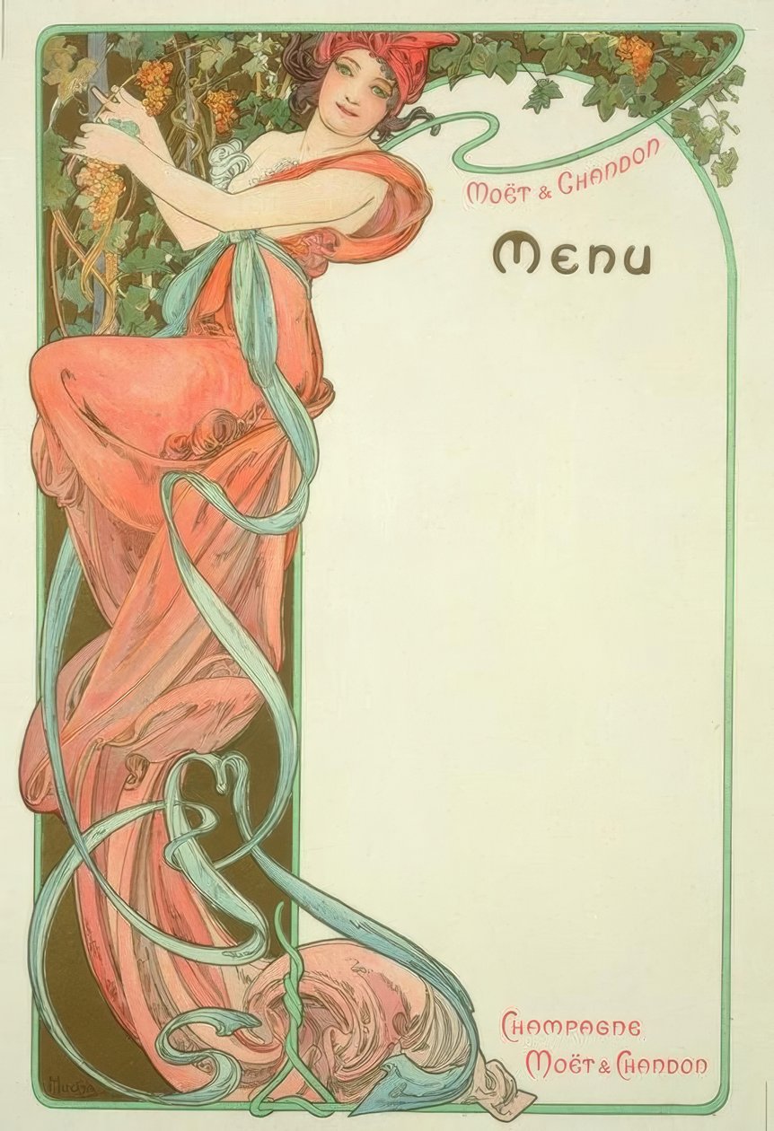 Moët & Chandon - Menu de Alphonse Mucha