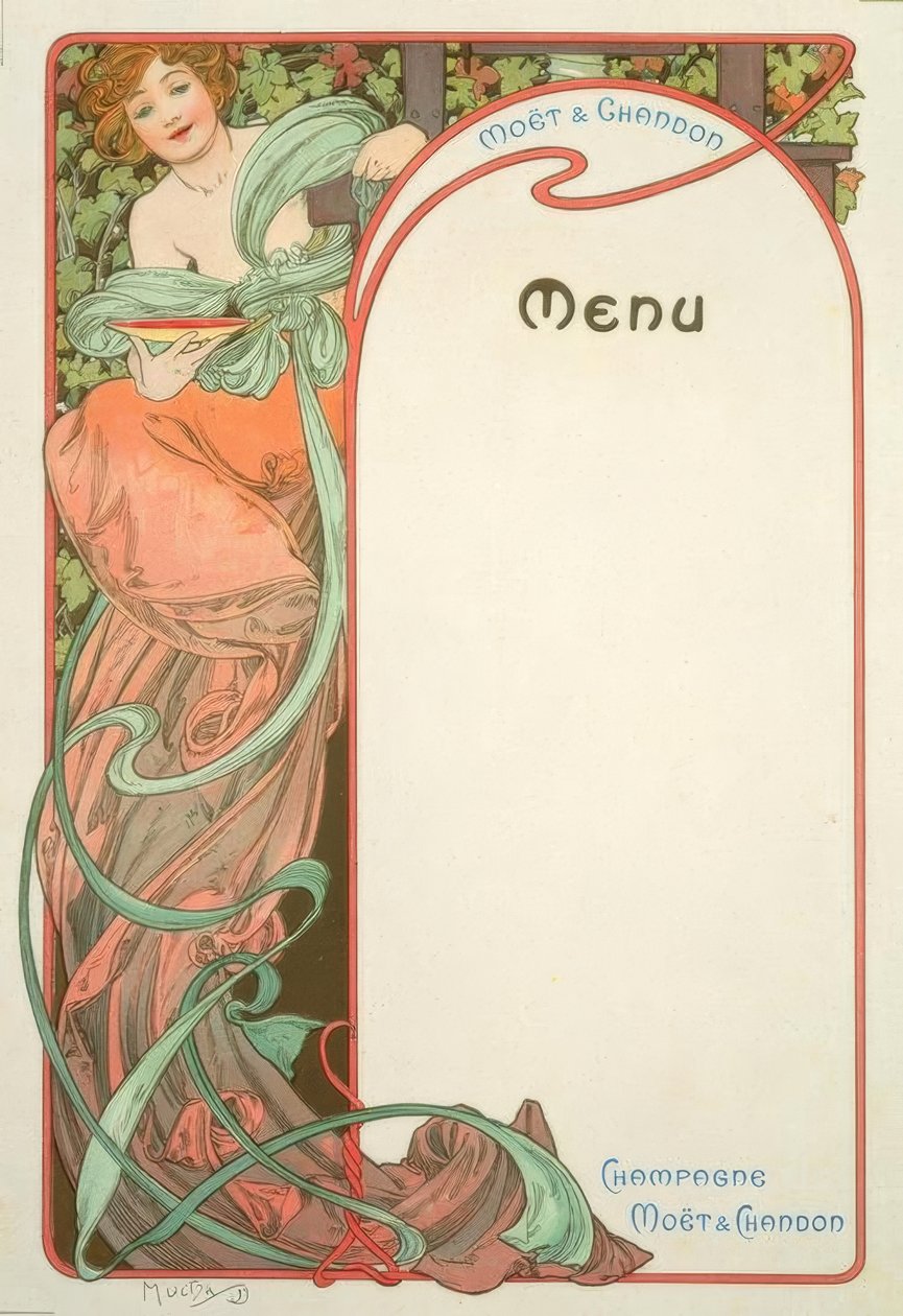 Moët & Chandon - Menu de Alphonse Mucha