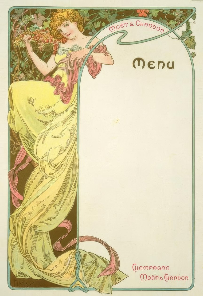 Moët & Chandon - Menu de Alphonse Mucha