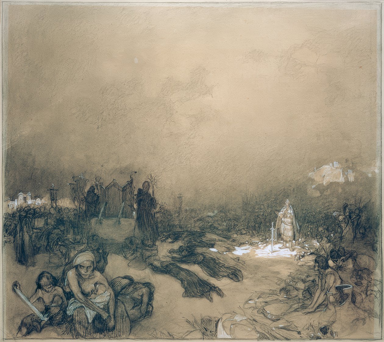 Após a Batalha do Monte Vítkov de Alphonse Mucha