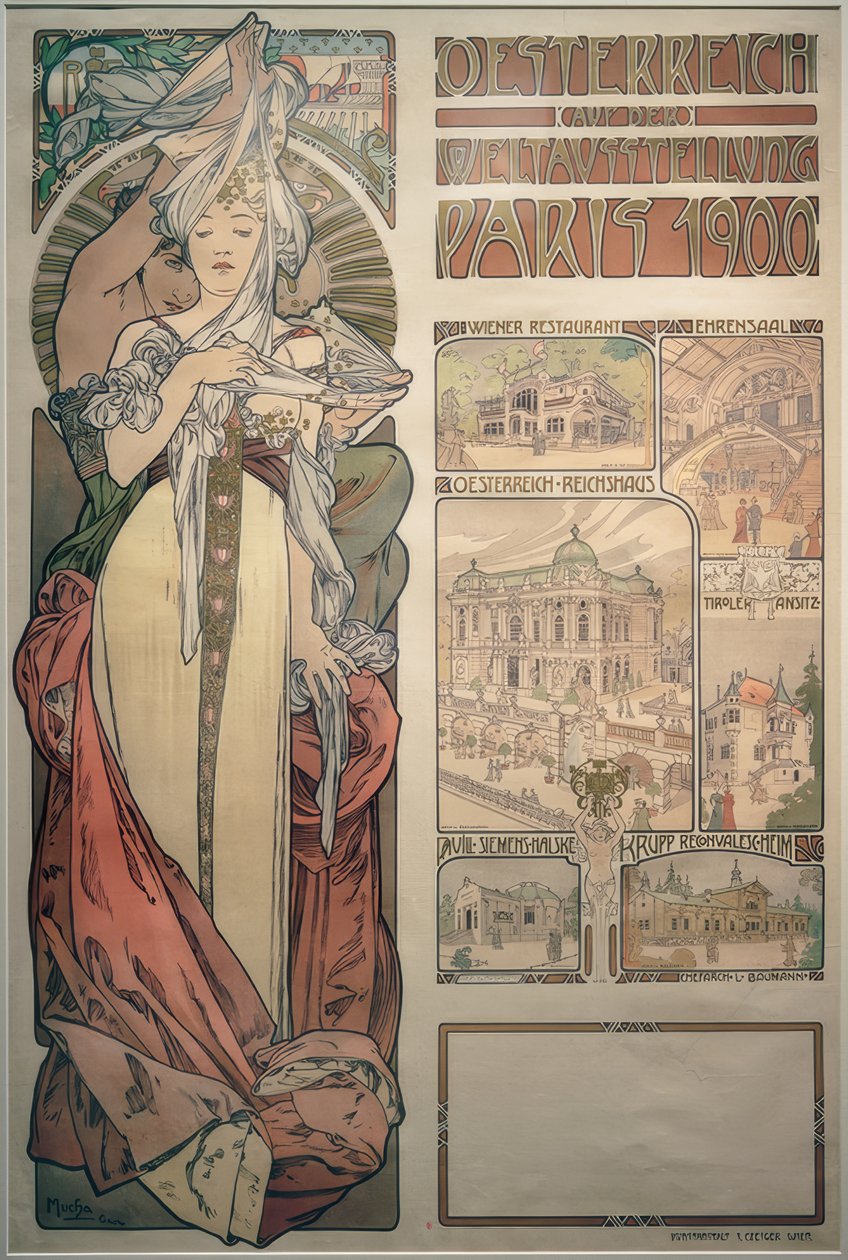 Áustria na Exposição Mundial de Paris 1900 de Alphonse Mucha