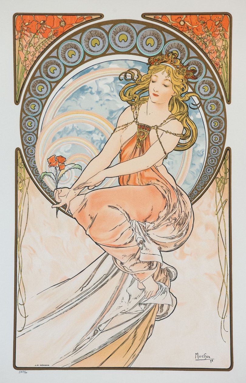 Pintura Da série As Artes, 1898. de Alphonse Mucha