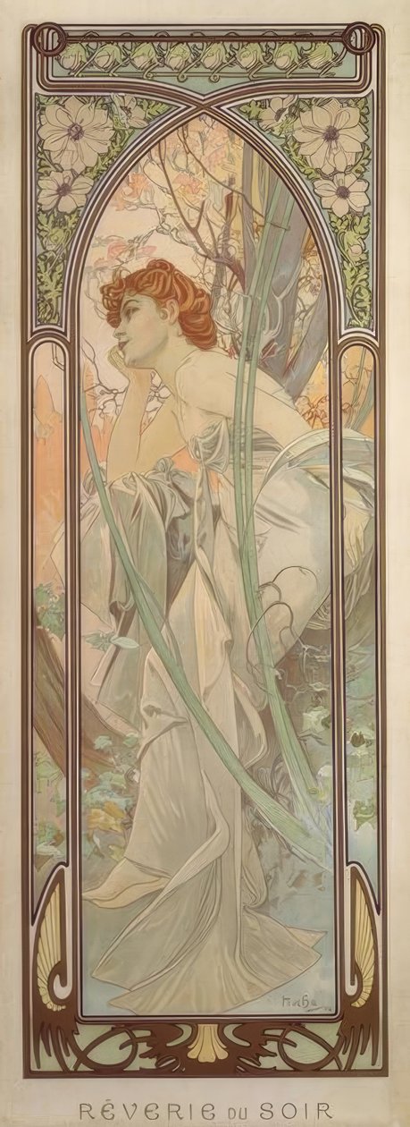 Devaneio da noite de Alphonse Mucha