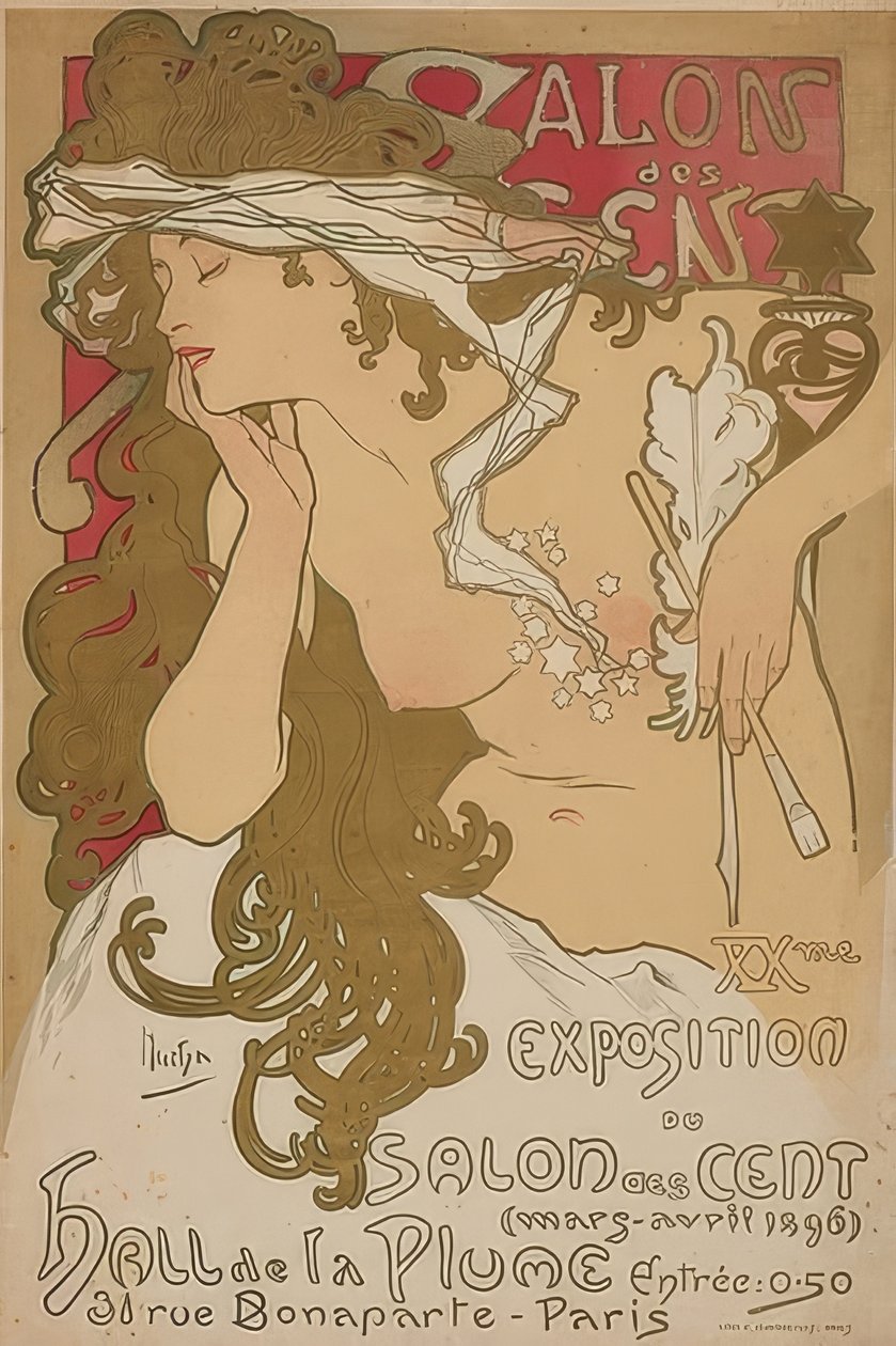 Salão - des - Cent. França, Paris, 1896 de Alphonse Mucha