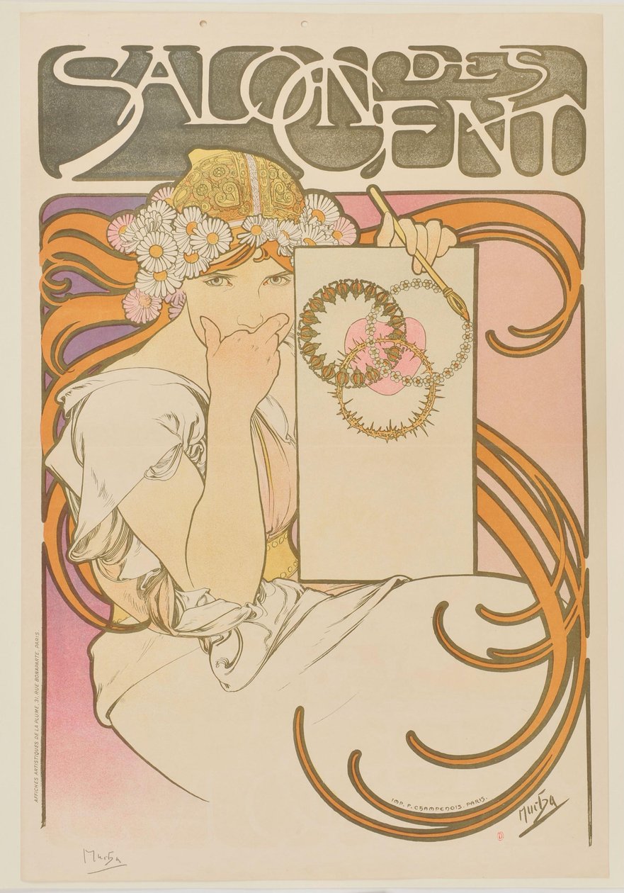 [Salão dos Cem. Junho de 1897 (prova antes da carta)] de Alphonse Mucha