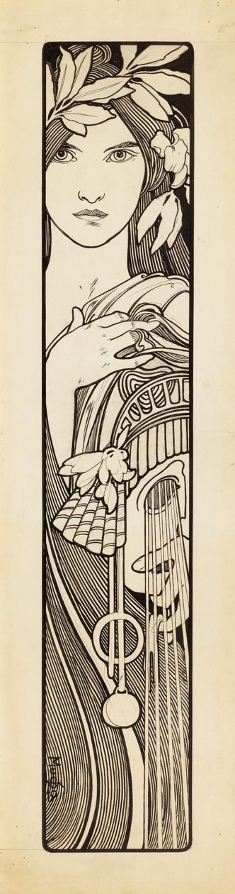 Thalia, a musa da comédia, 1897. de Alphonse Mucha