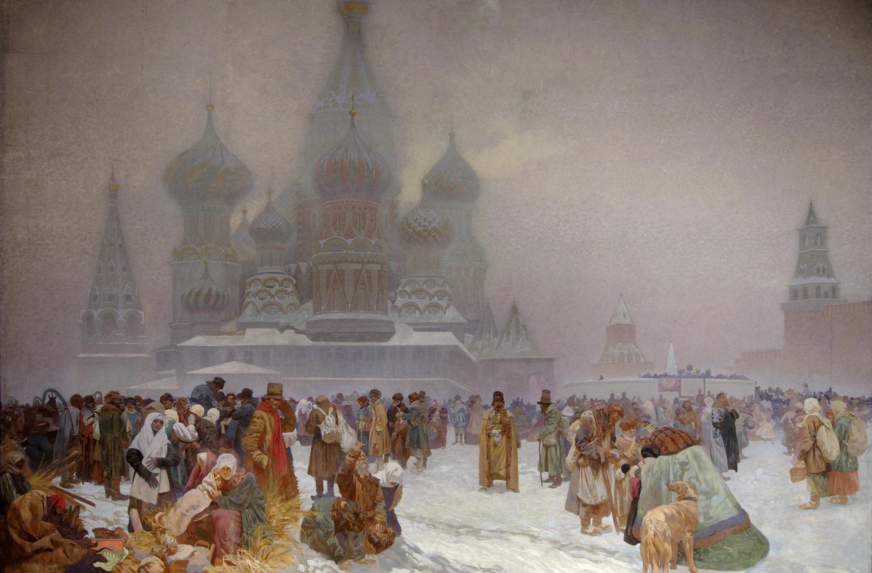 A abolição da servidão na Rússia, 1914 de Alphonse Mucha