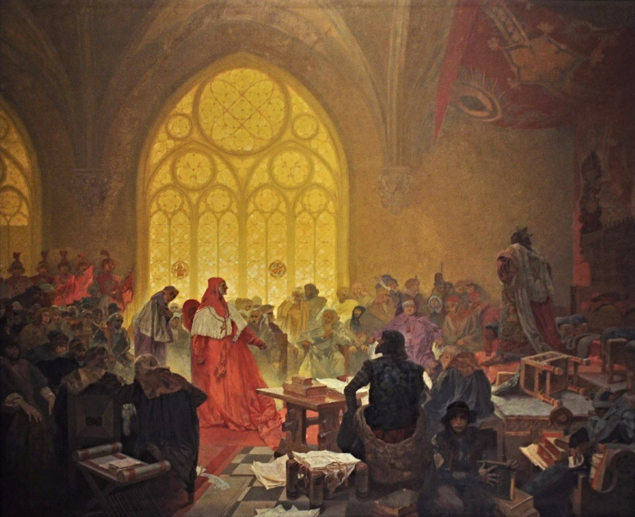 O rei hussita George de Podebrady O ciclo A epopeia eslava de Alphonse Mucha