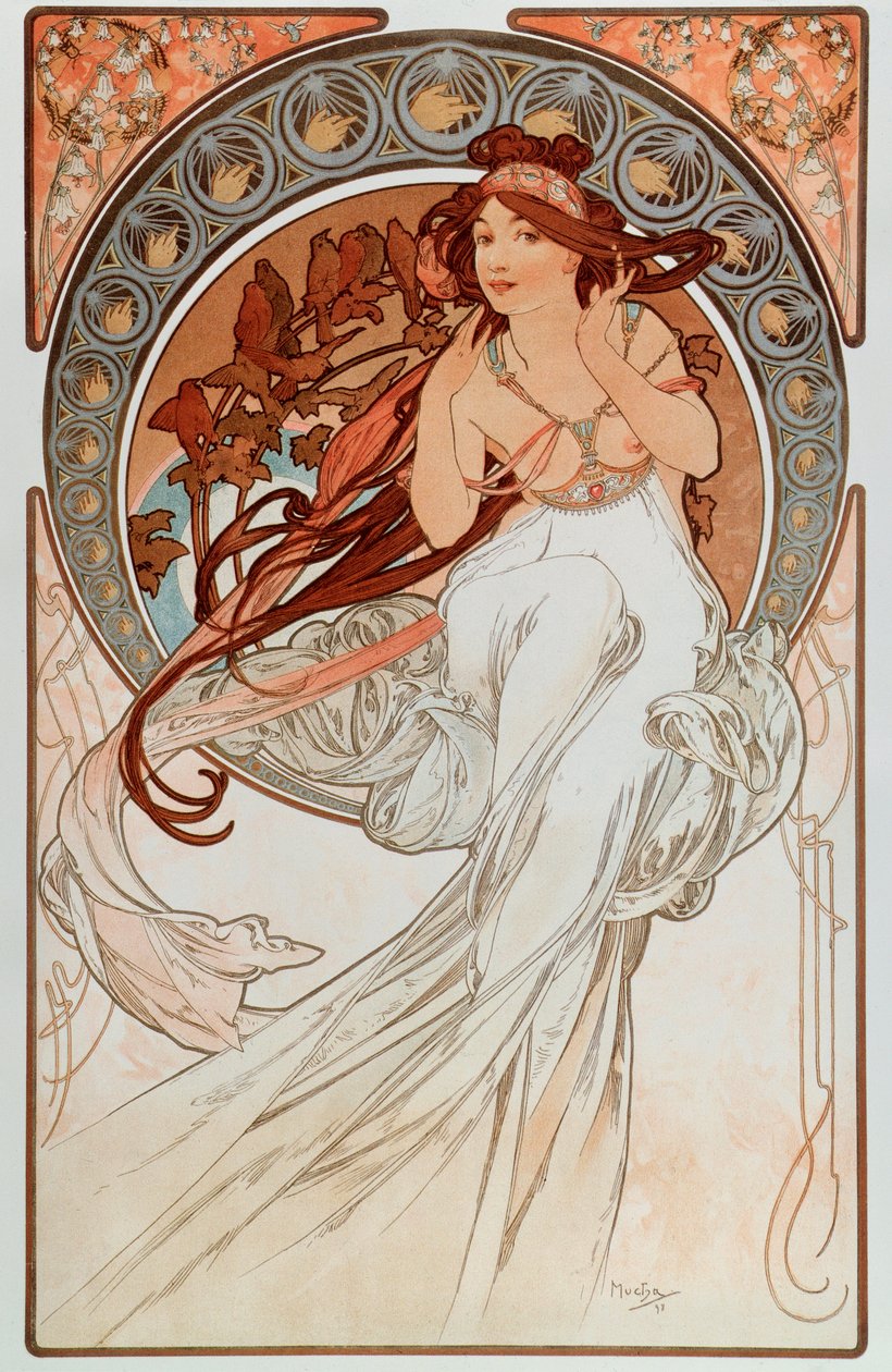 A música. De uma série de litografias... de Alphonse Mucha