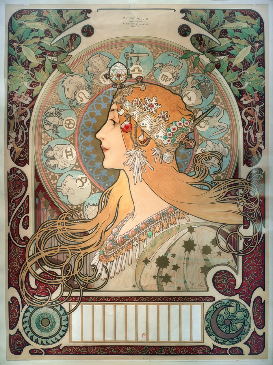 Calendário do Zodíaco de Alphonse Mucha
